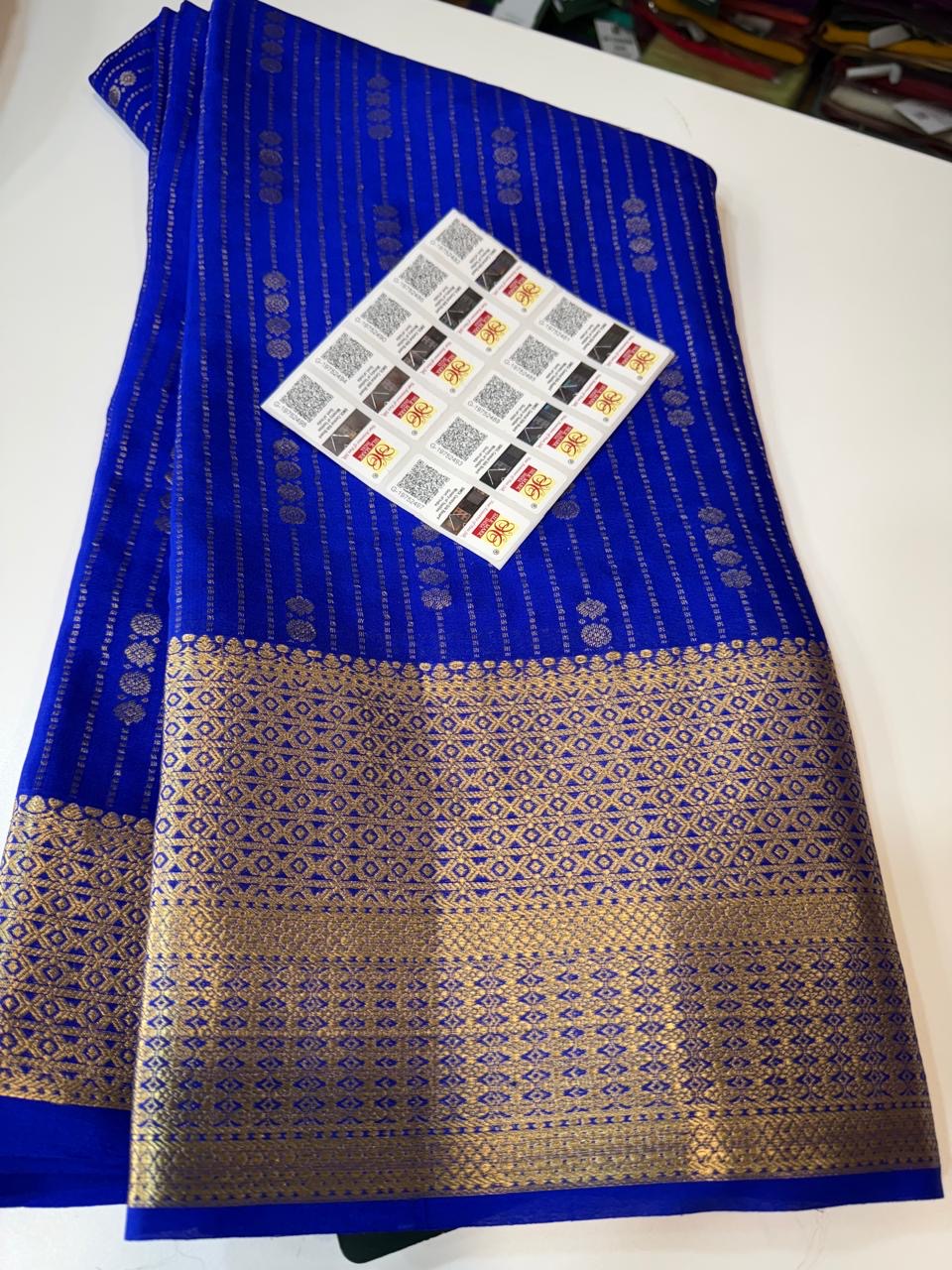Mysore silk sarees self linen Butta pattern