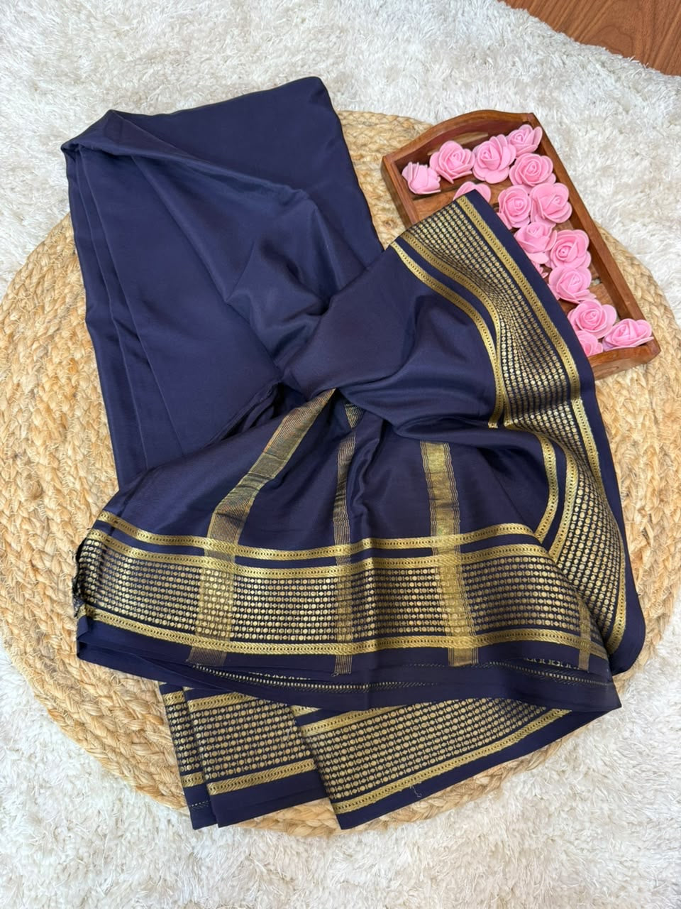 Mysore silk sarees self pattern