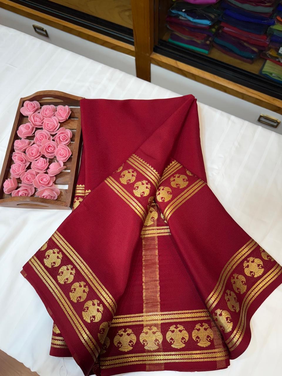 Mysore silk sarees self pattern
