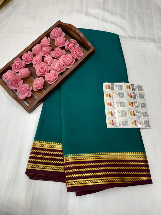 Mysore silk sarees light weight pattern