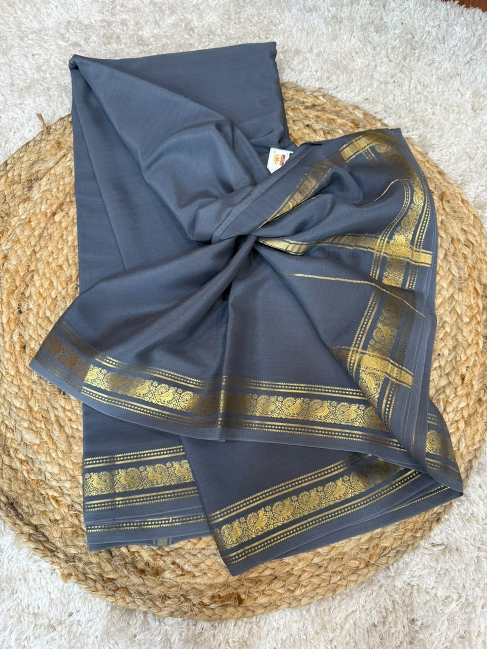 Mysore silk sarees self premium zari pattern