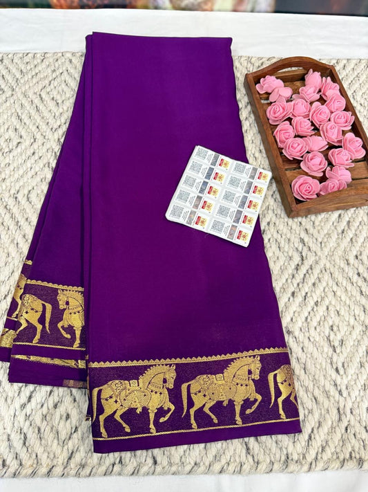 Mysore silk sarees self pattern