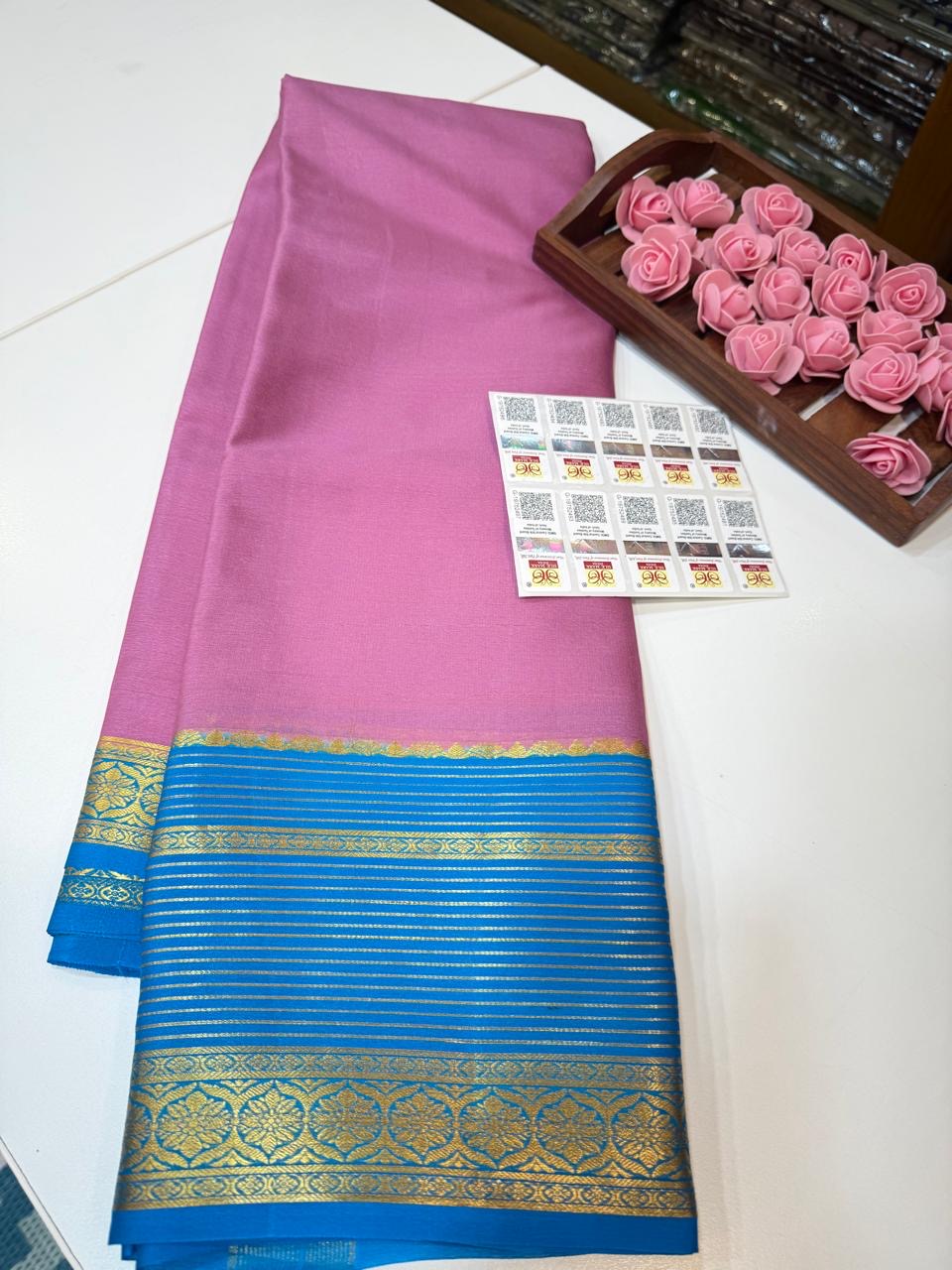 Mysore silk sarees light weight pattern