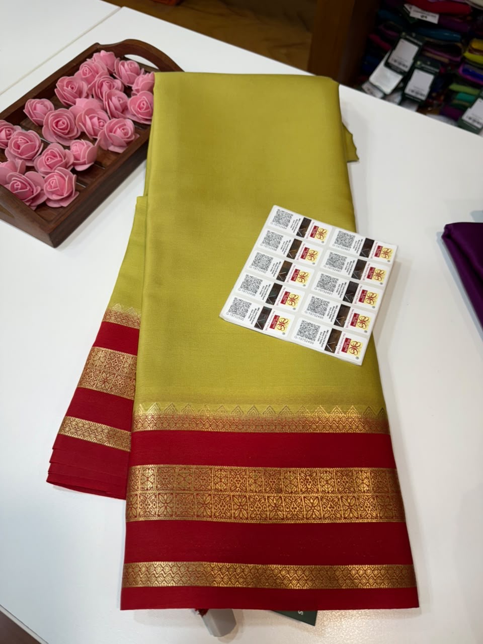 Mysore silk sarees light weight pattern