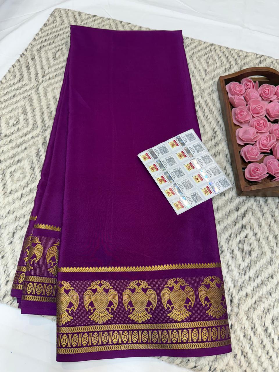 Mysore silk sarees self pattern