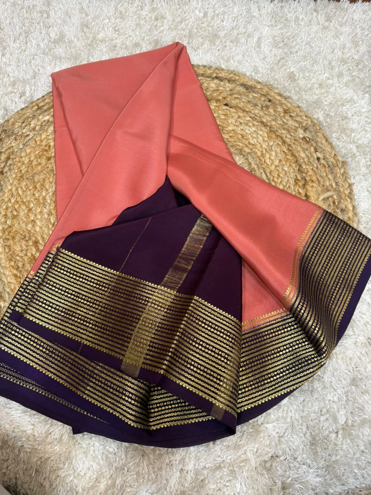 Mysore silk sarees contrast pattern