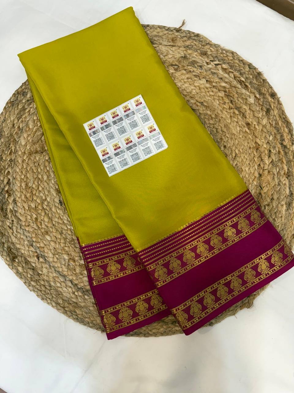 Mysore silk sarees contrast pattern