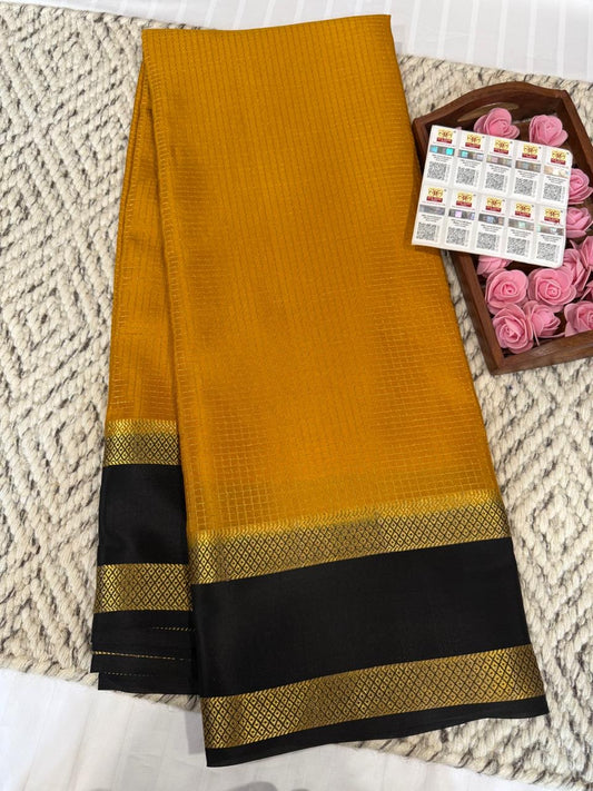 Mysore silk sarees checks pattern