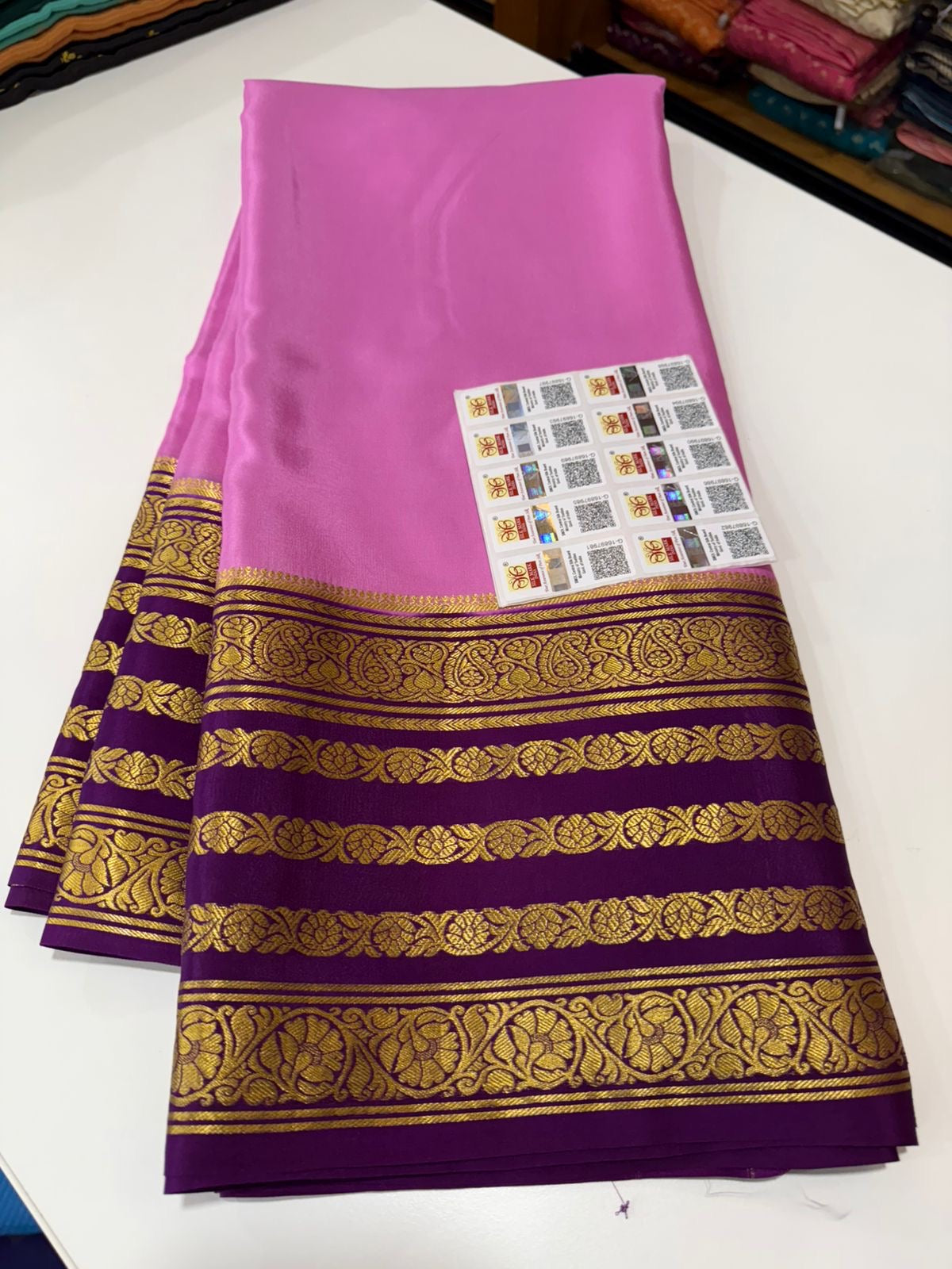Mysore silk sarees contrast pattern