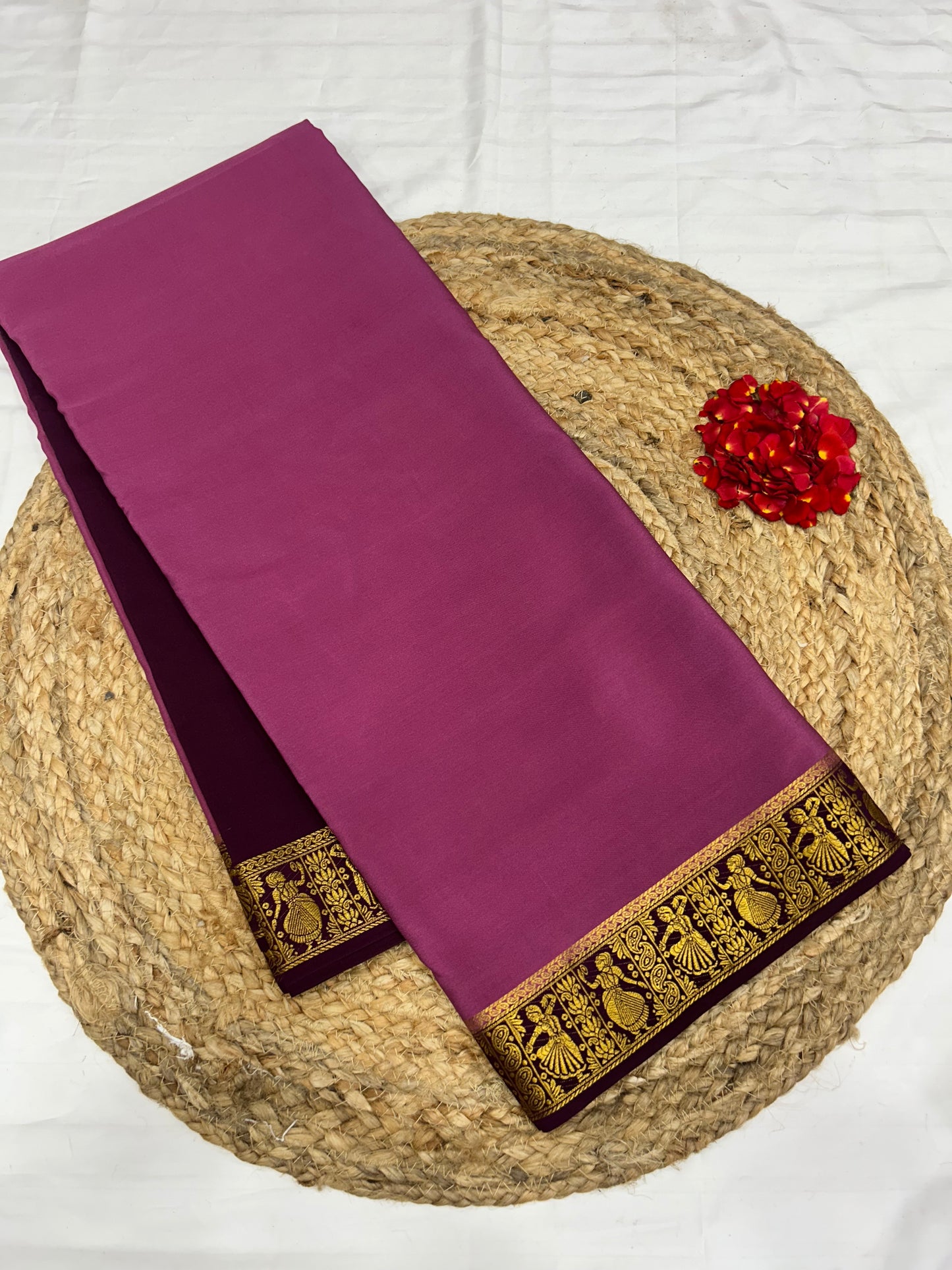 Mysore silk gold lace
