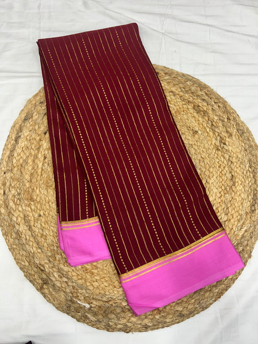 Contrast stripes Mysore silk