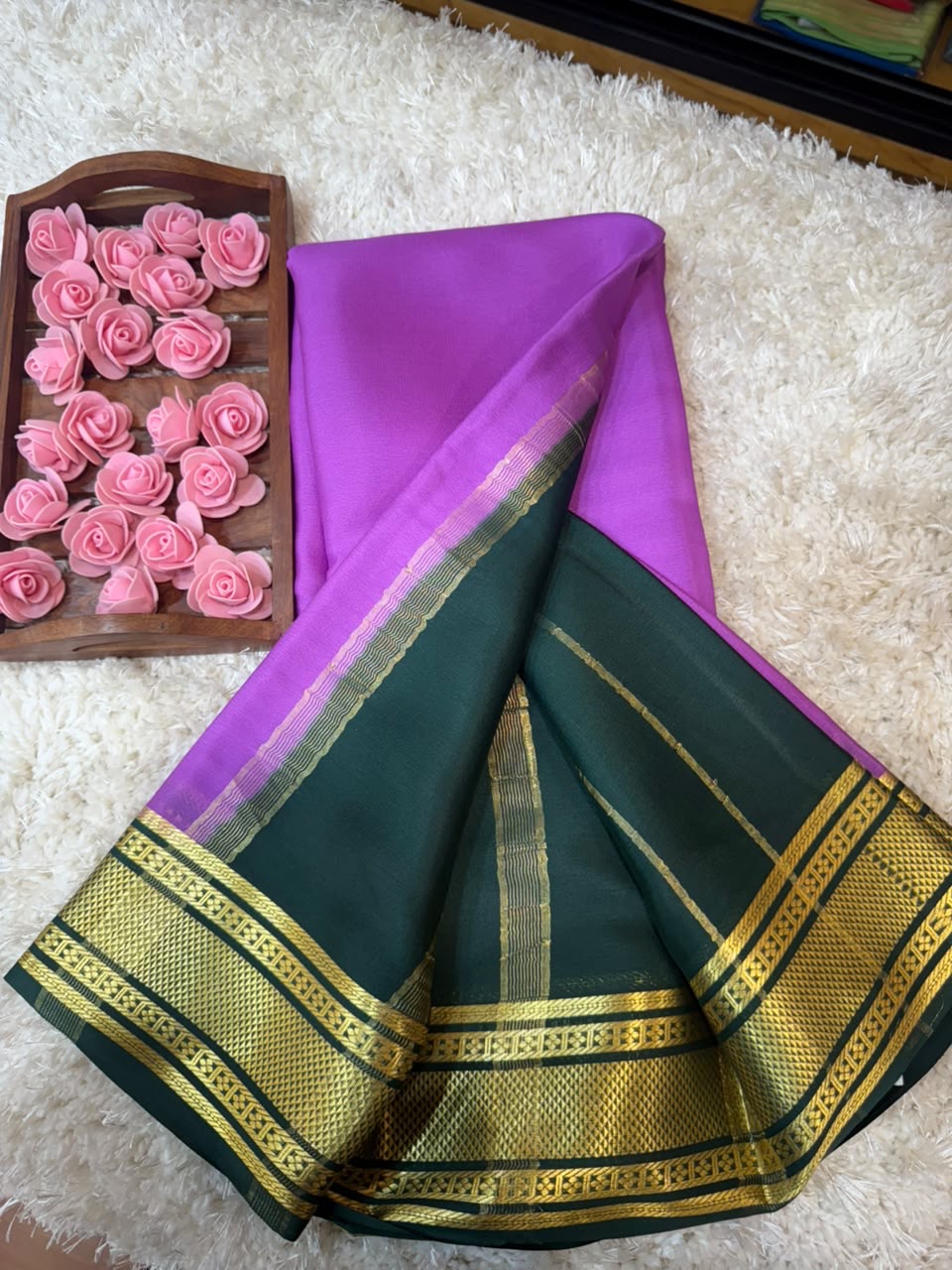 Mysore silk sarees light weight pattern