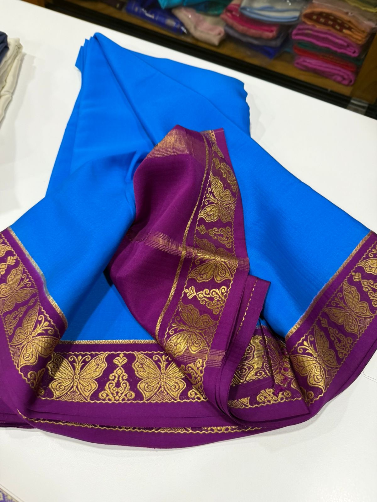 Contrast border Mysore Silks Saress