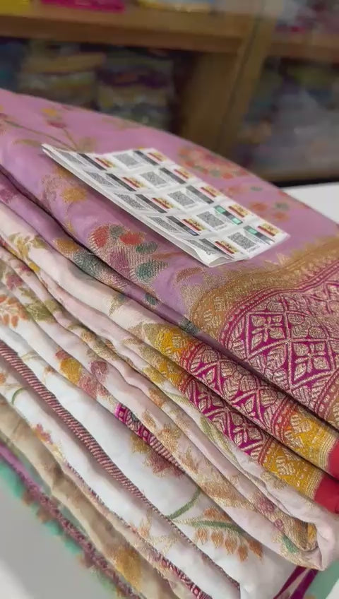 Pure Banarasi moonga silk sarees