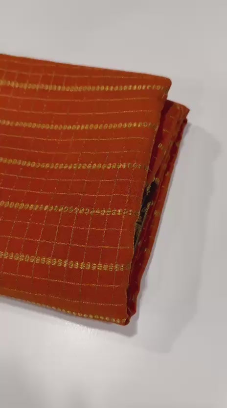 Mysore silk saree gold lace pattern