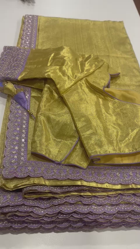 Kanjivaram saree with lace all over saree